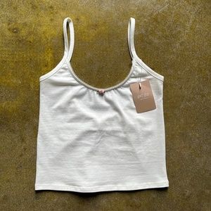 RAT BOI Organic Scoop Back Cami in Cloud Size Small NWT